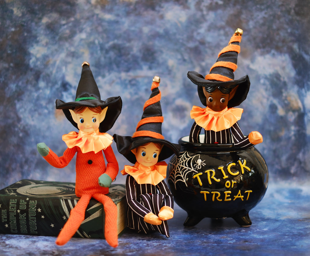 Vintage Style Halloween Elf Shelf Sitter Decoration