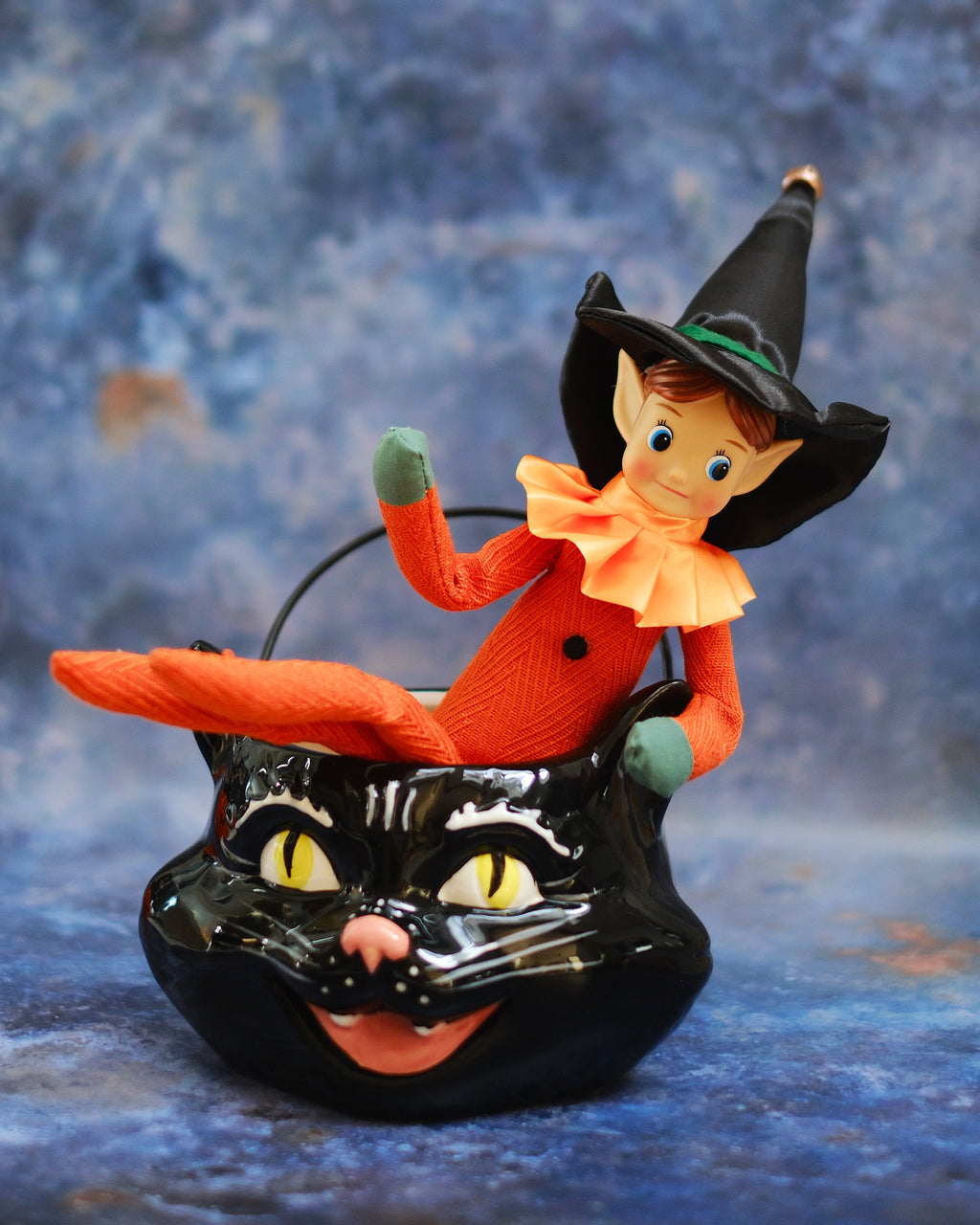 Vintage Style Halloween Elf Shelf Sitter Decoration